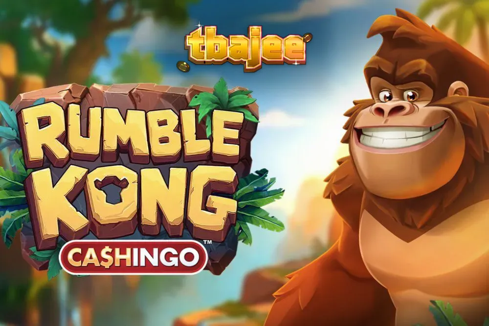 Rumble Kong CASHINGO স্লট গেমের জঙ্গল থিম এবং রঙিন গ্রিড ইন্টারফেস